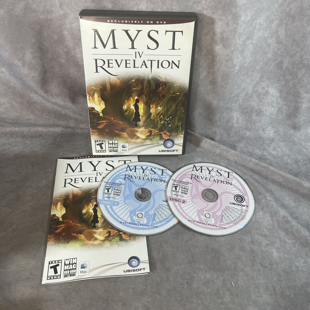 Myst IV: Revelation (PC Game WIN/MAC DVD-ROM, 2004) Disc 1 & 2 W/ Manual